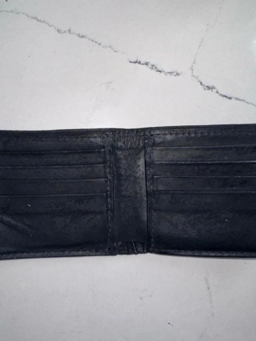 Genuine Shark Skin Black Bifold Wallet